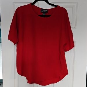 Frank Lyman Design Vibrant Red Short Sleeve Top